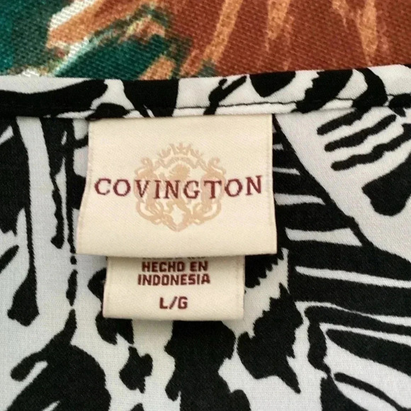 CONVINGTON WOMENS Zebra Print side tie Ruffle V-Neck blouse top size Large - Picture 6 of 7